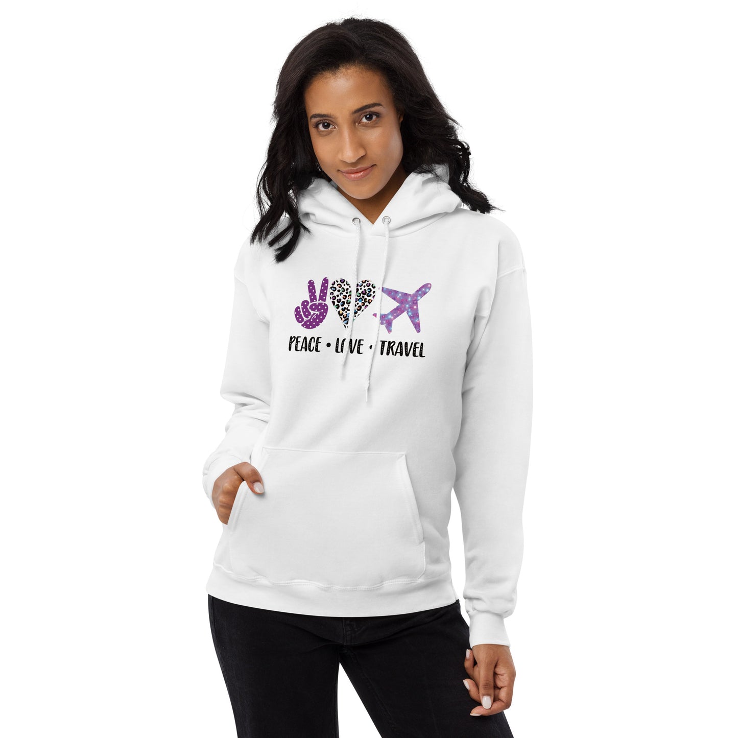 Peace Love Travel Fleece Hoodie - Own Your Journey