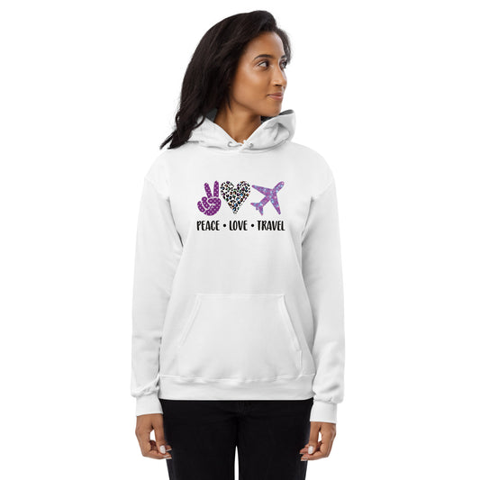 Peace Love Travel Fleece Hoodie - Own Your Journey