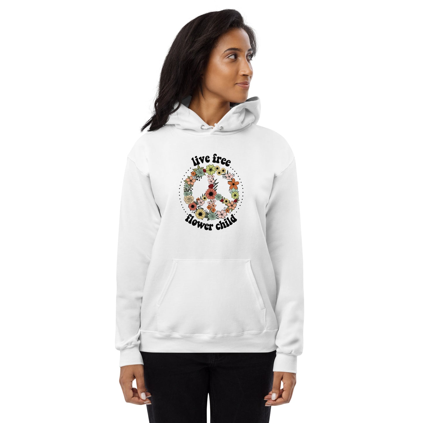 Live Free Flower Child Fleece Hoodie - Own Your Journey