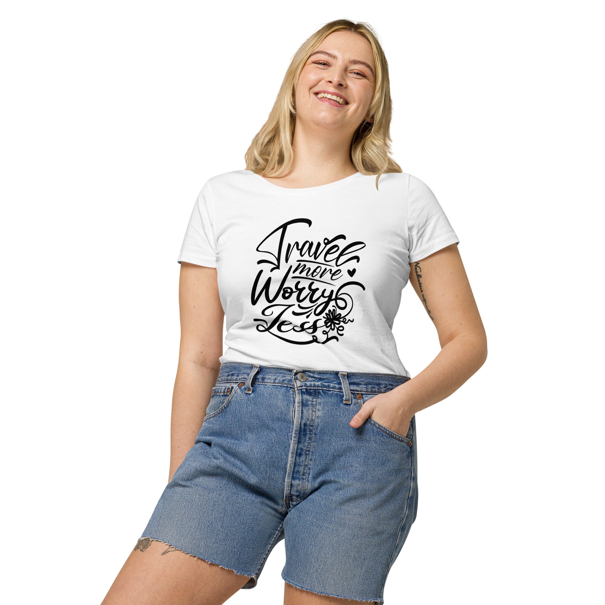 Travel More Worry Less Women Organic T-Shirt - Own Your Journey